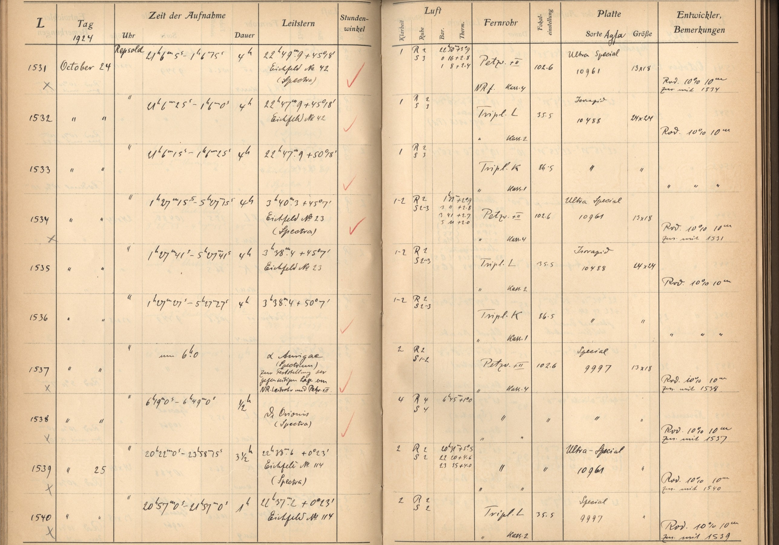 Plattenverzeichnis: ganze Seite01536