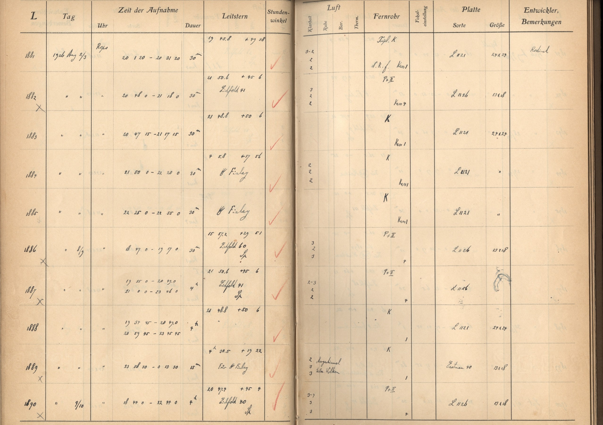 Plattenverzeichnis: ganze Seite01886