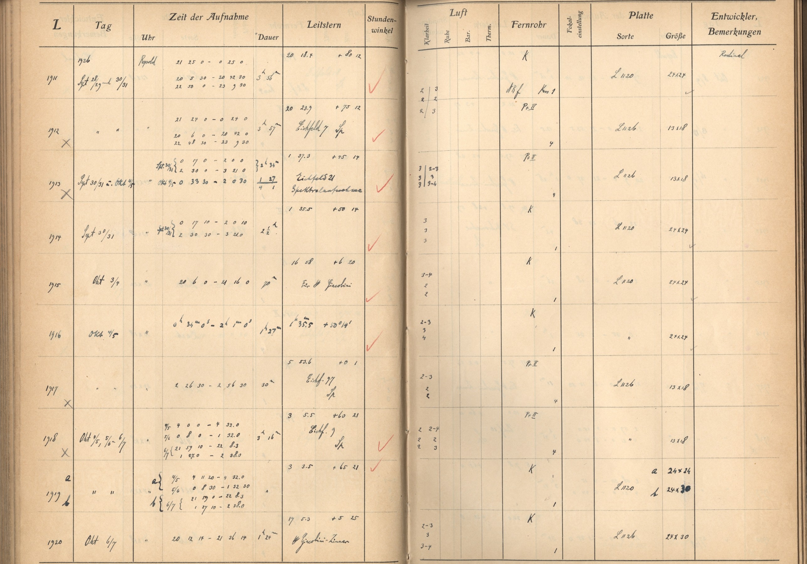 Plattenverzeichnis: ganze Seite01919a