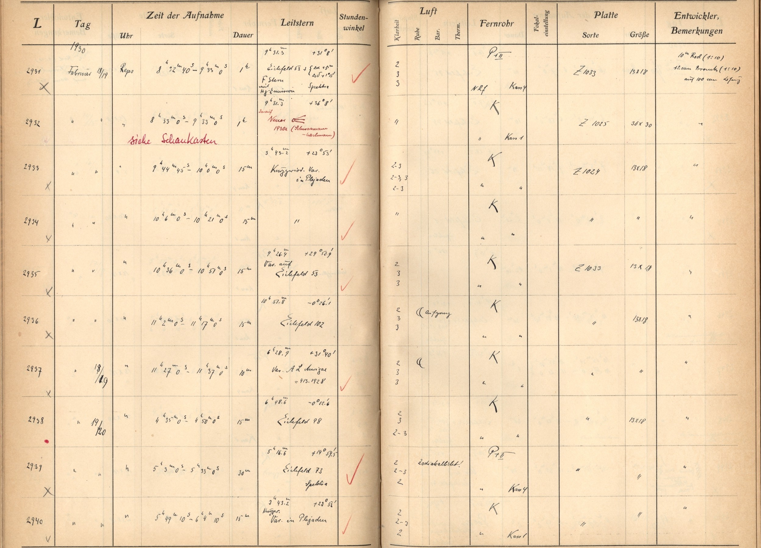 Plattenverzeichnis: ganze Seite02933