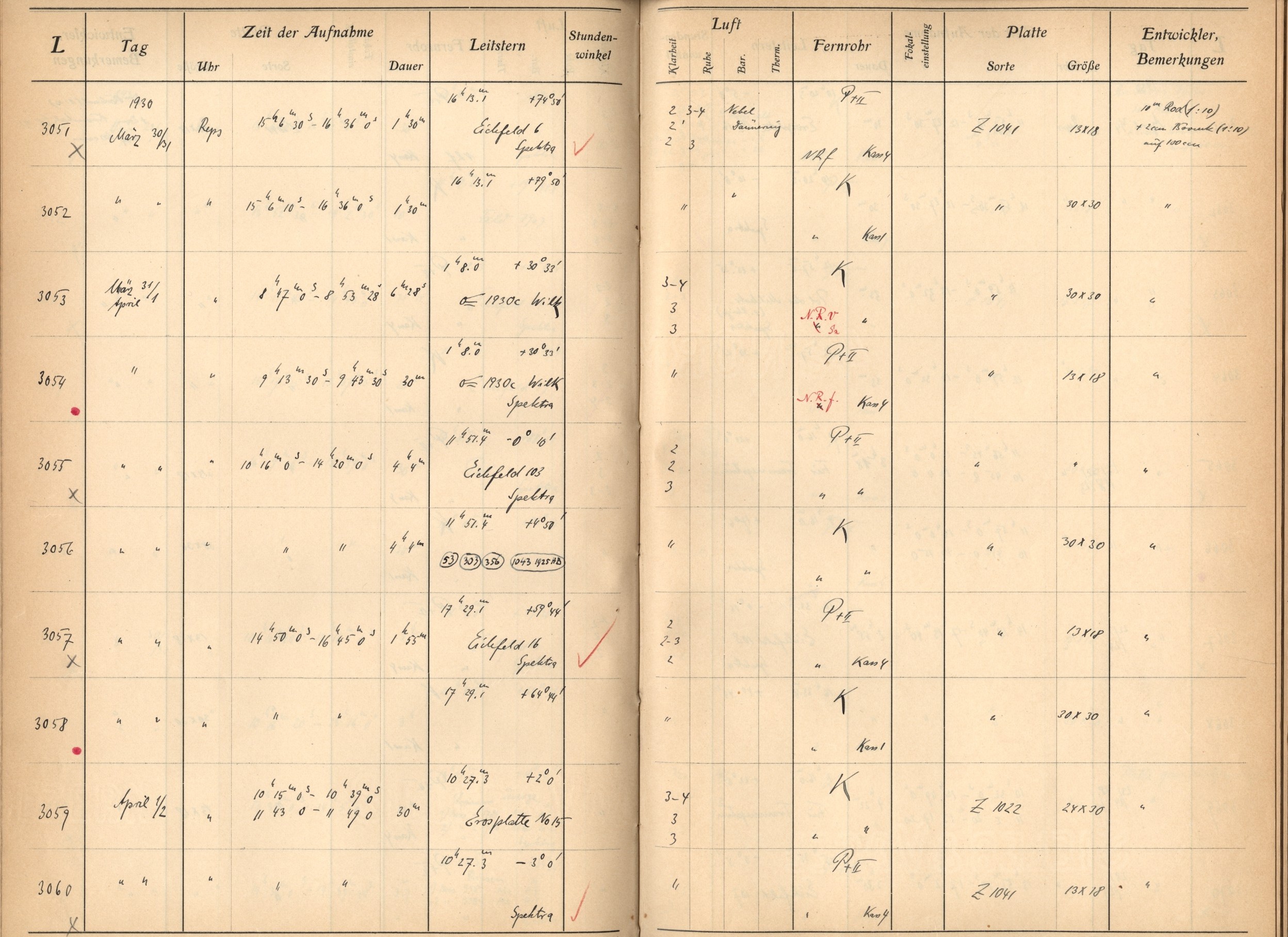 Plattenverzeichnis: ganze Seite03051