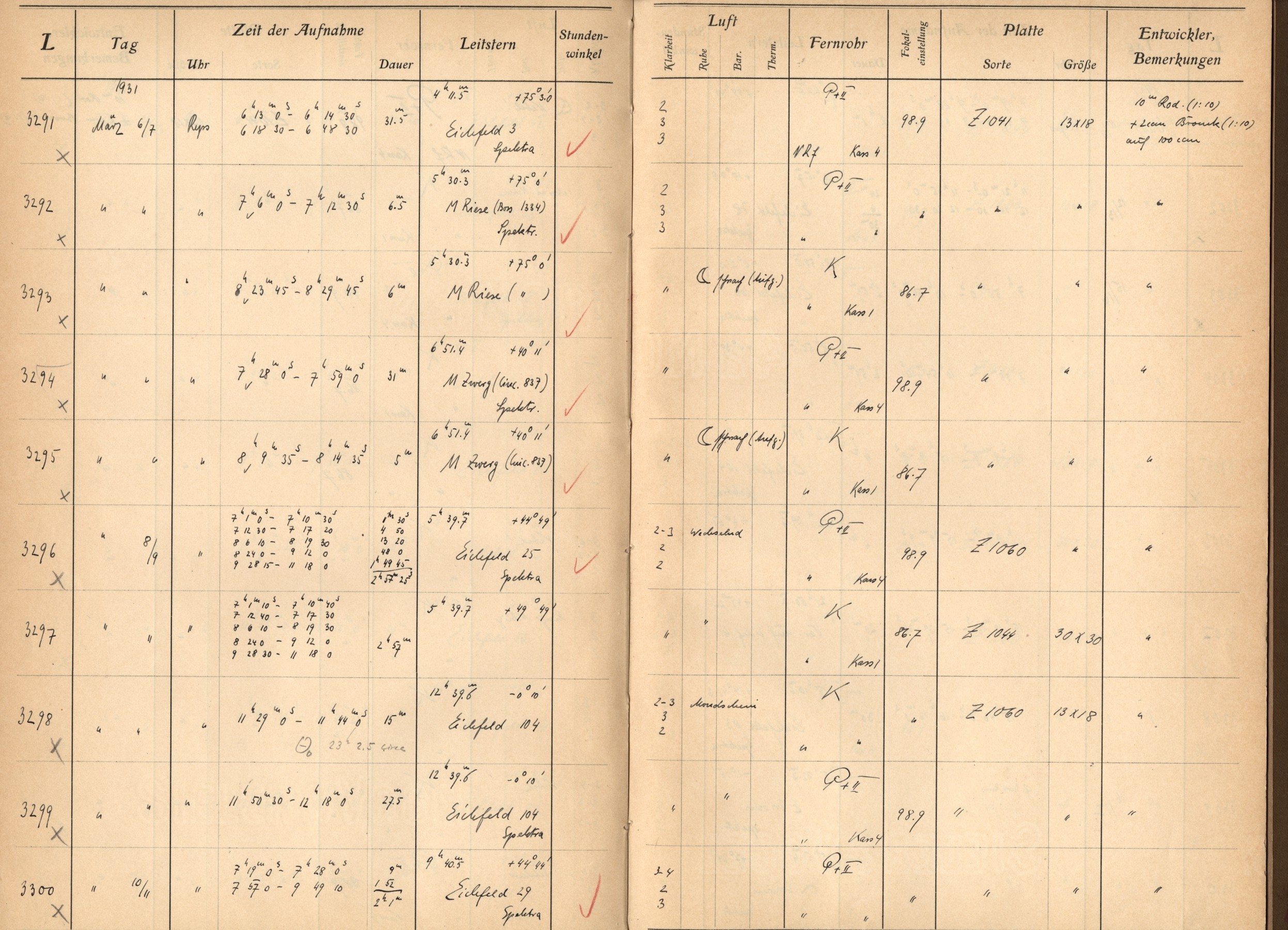 Plattenverzeichnis: ganze Seite03293