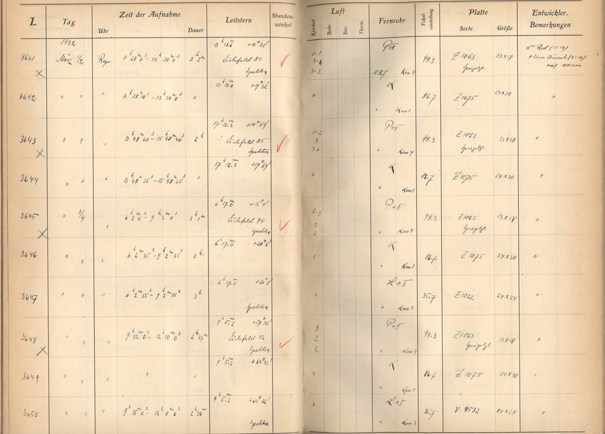 Plattenverzeichnis: ganze Seite03642