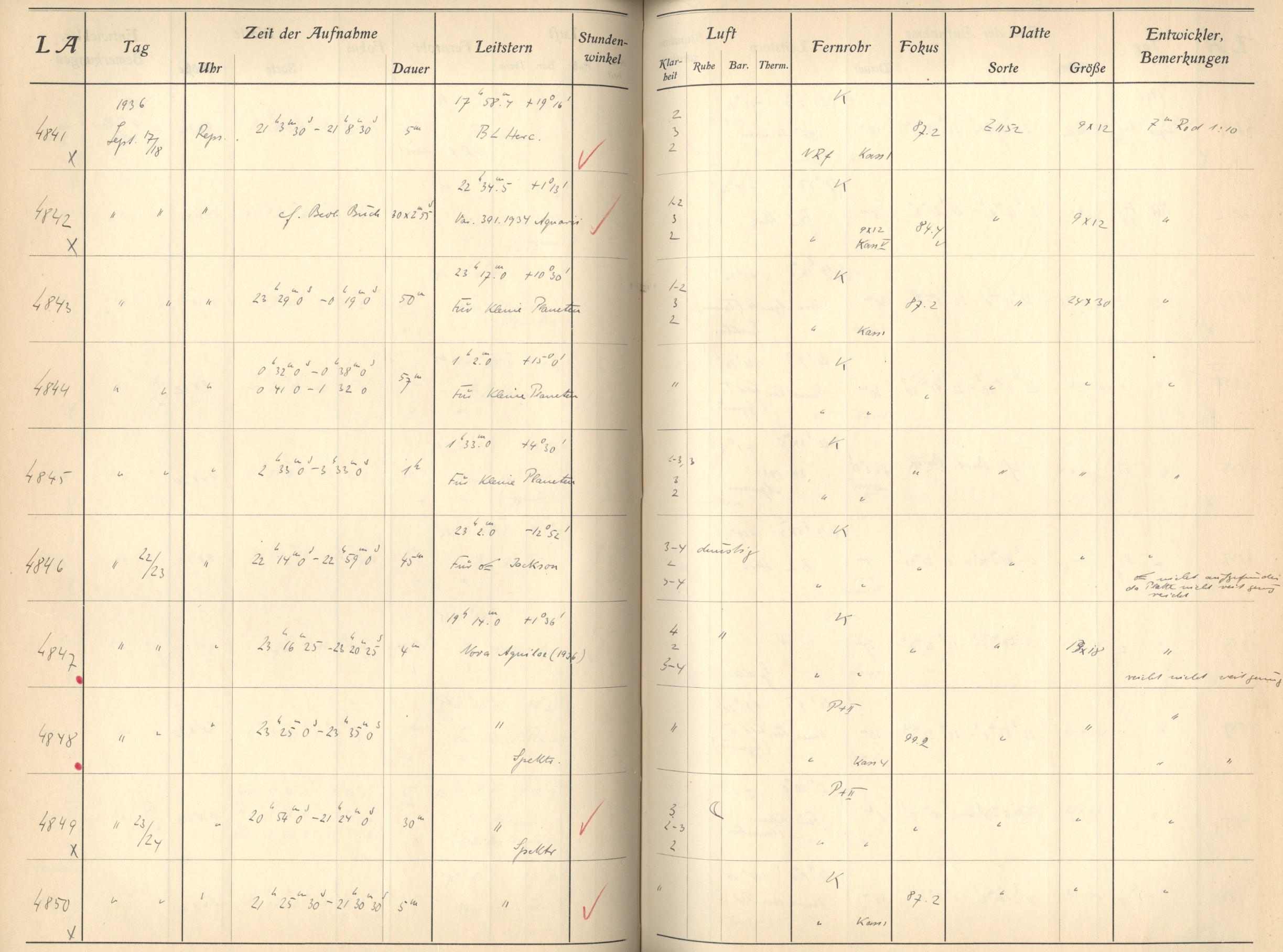 Plattenverzeichnis: ganze Seite04841