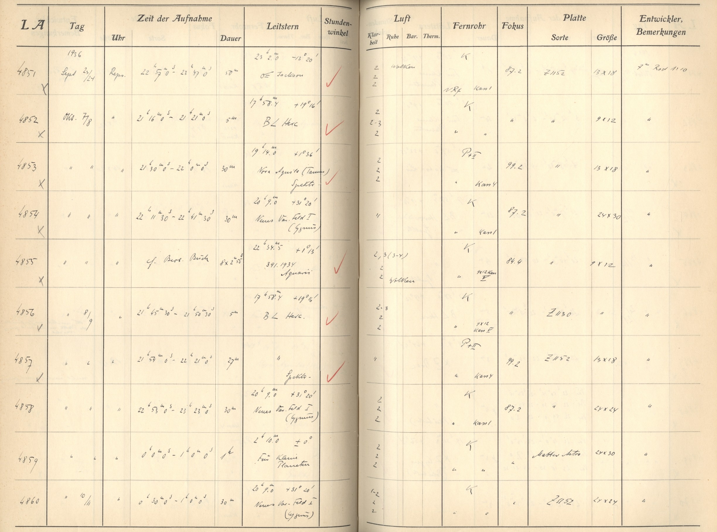 Plattenverzeichnis: ganze Seite04851