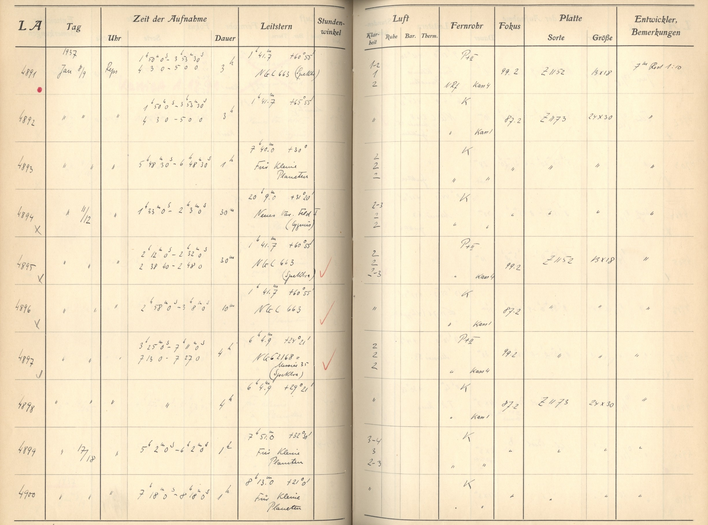 Plattenverzeichnis: ganze Seite04897