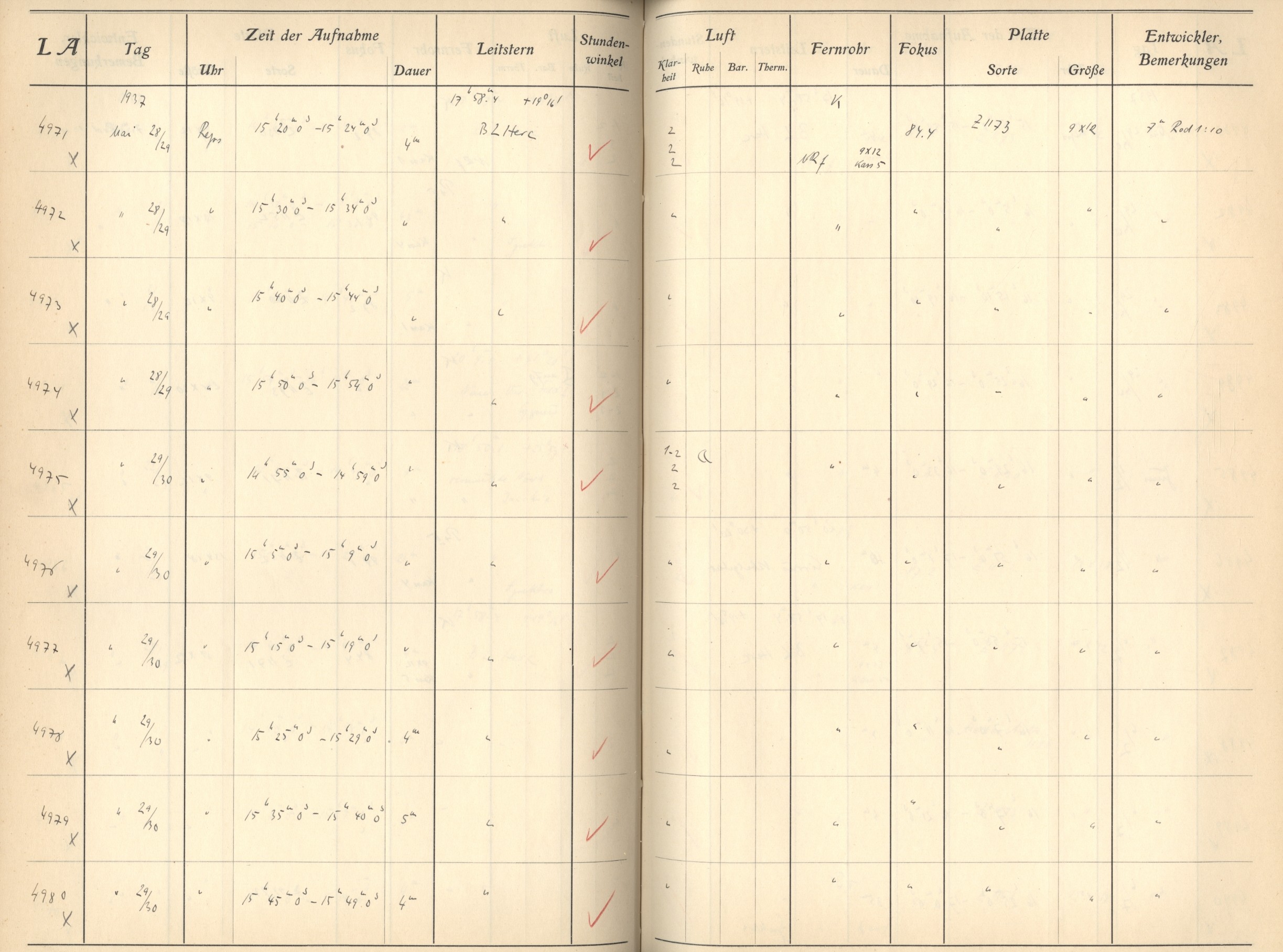 Plattenverzeichnis: ganze Seite04971