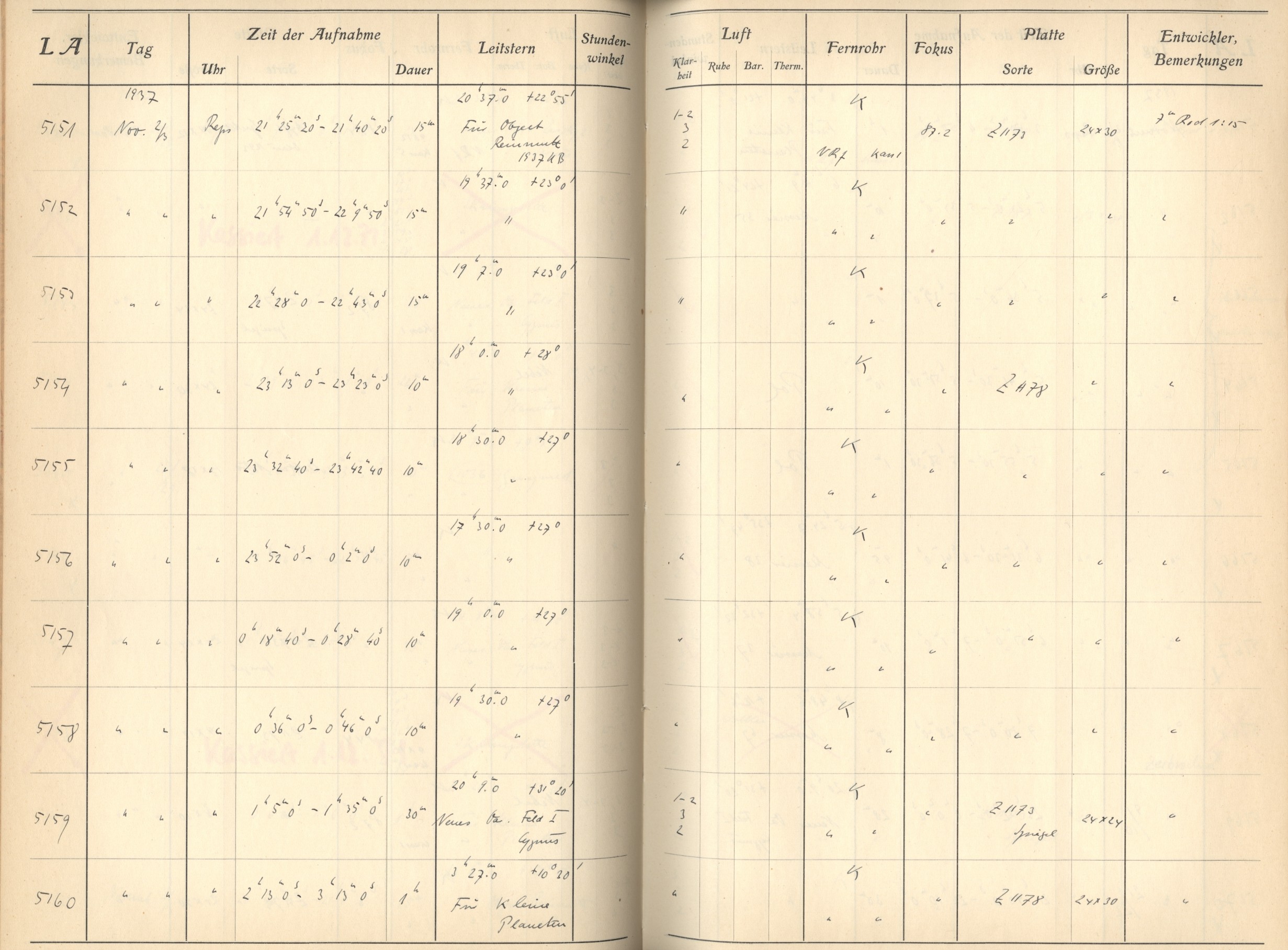 Plattenverzeichnis: ganze Seite05157