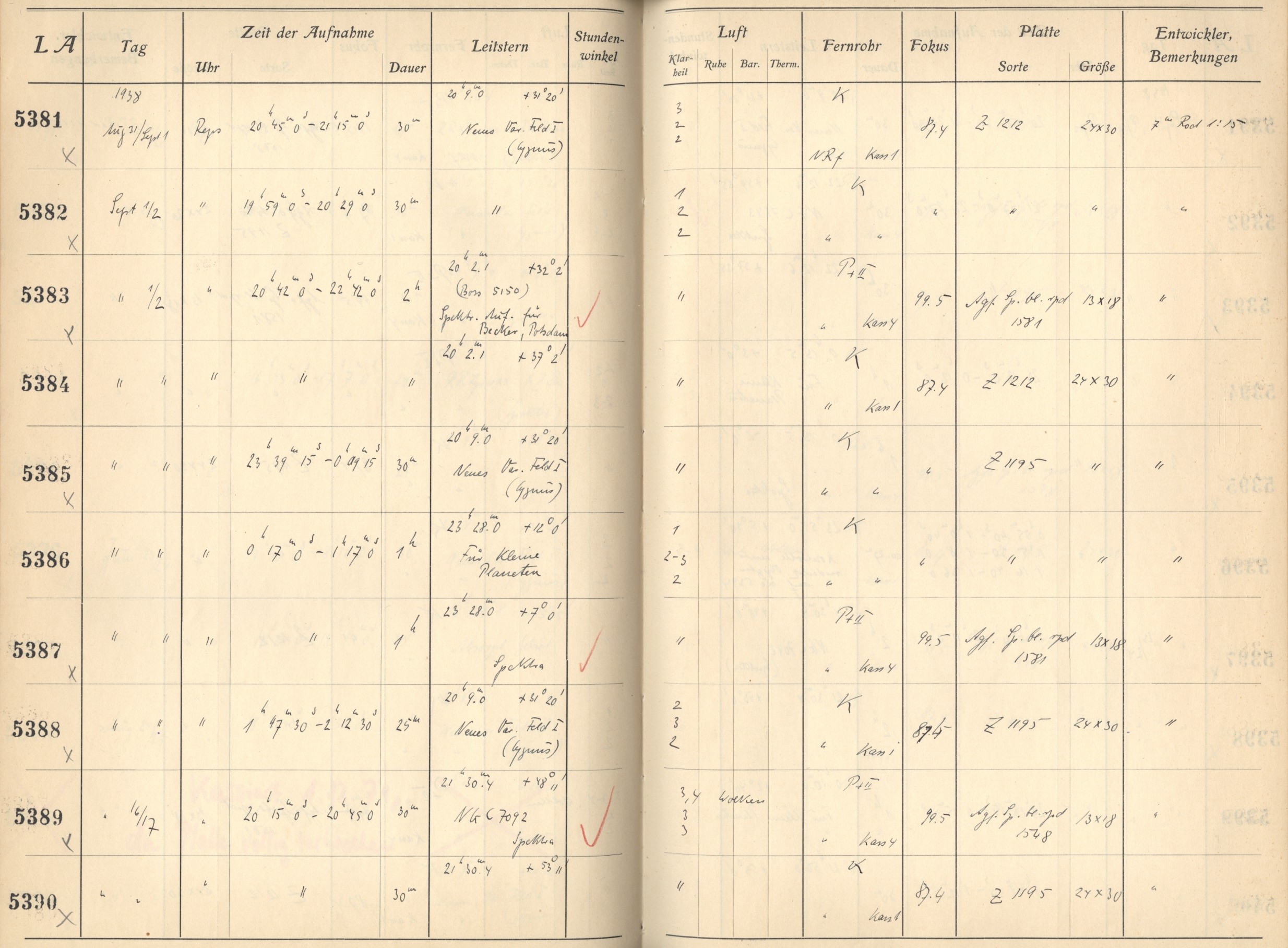 Plattenverzeichnis: ganze Seite05390