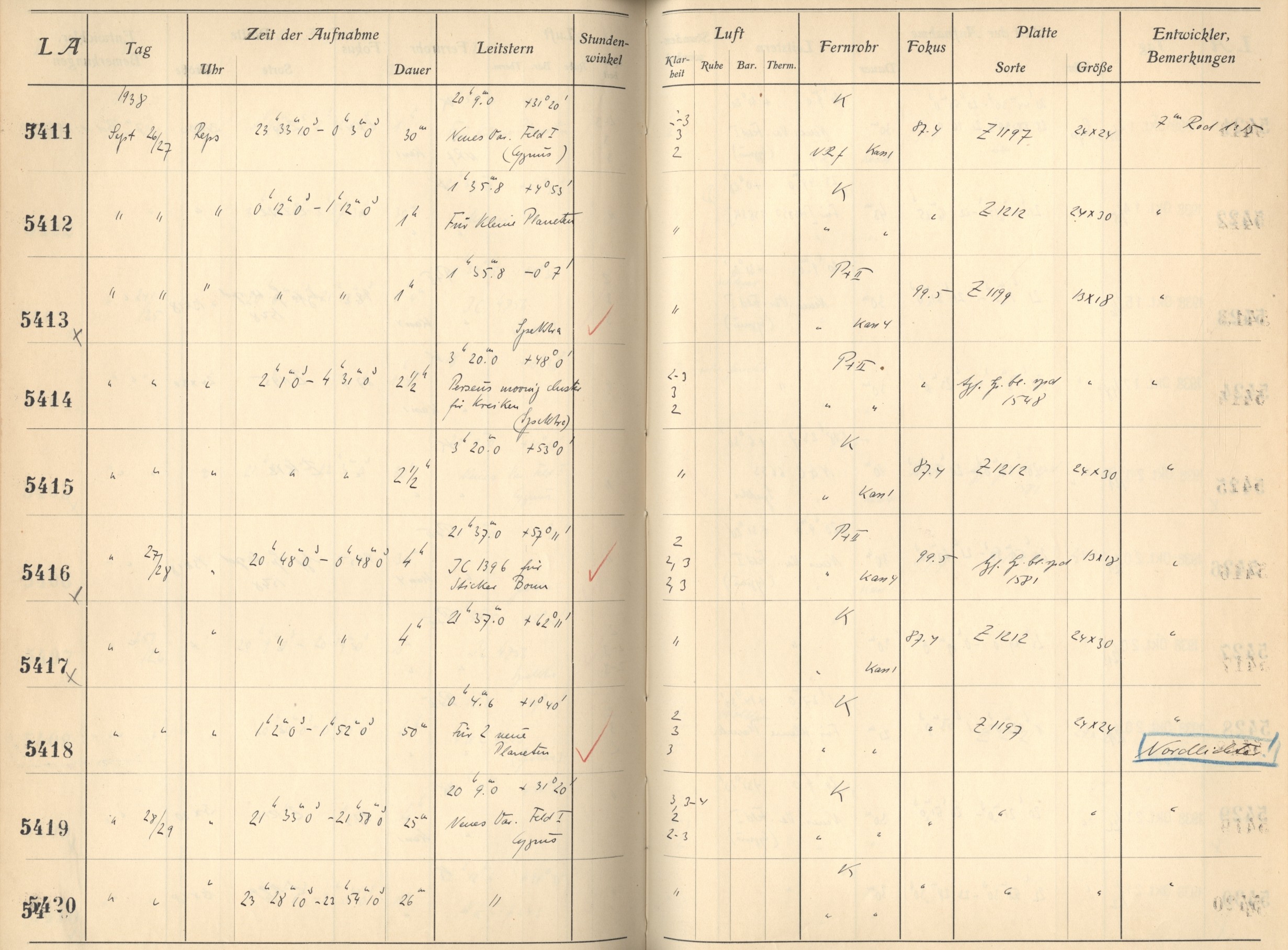 Plattenverzeichnis: ganze Seite05414