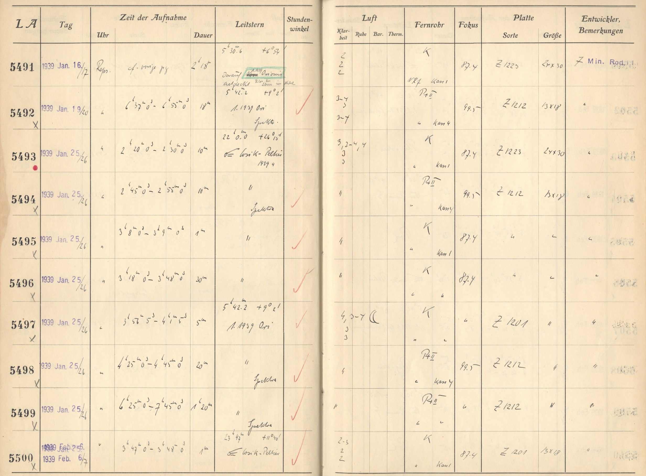 Plattenverzeichnis: ganze Seite05493