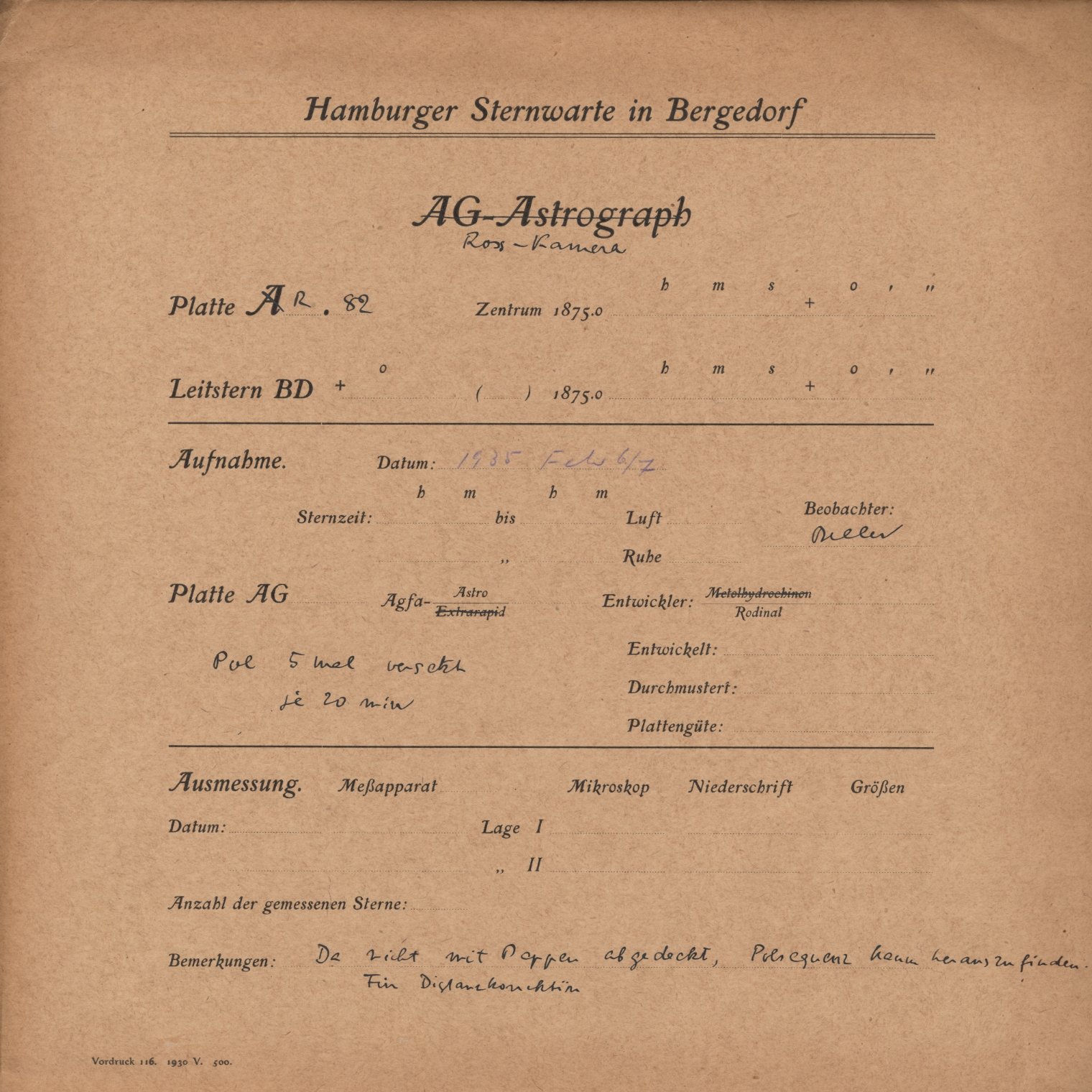 Plattenhuelle RK00082