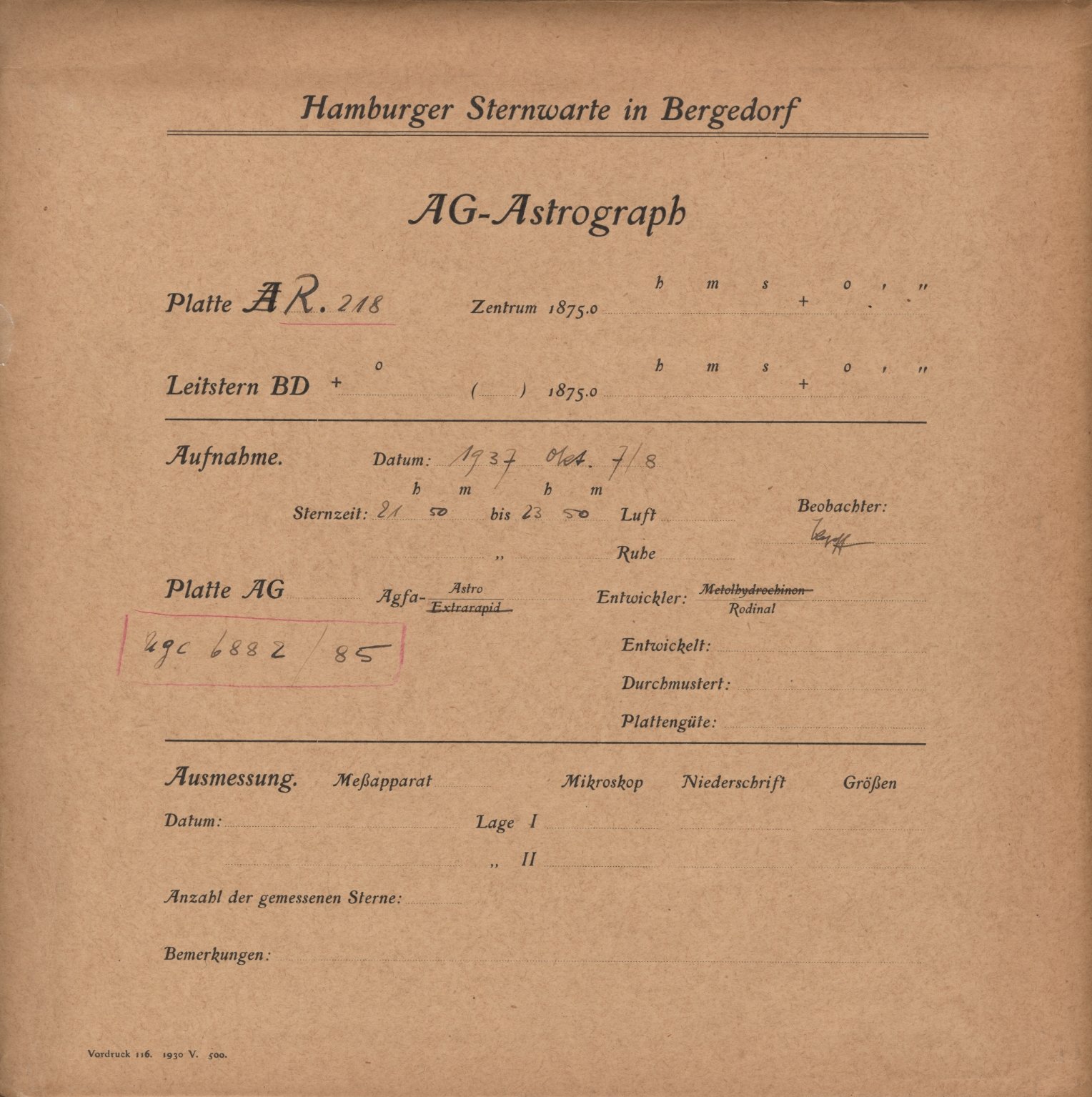 Plattenhuelle RK00218
