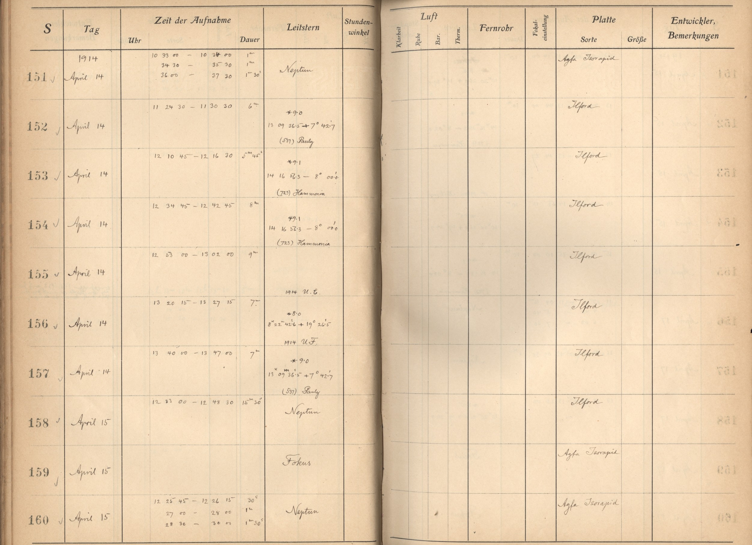Plattenverzeichnis: ganze Seite00152