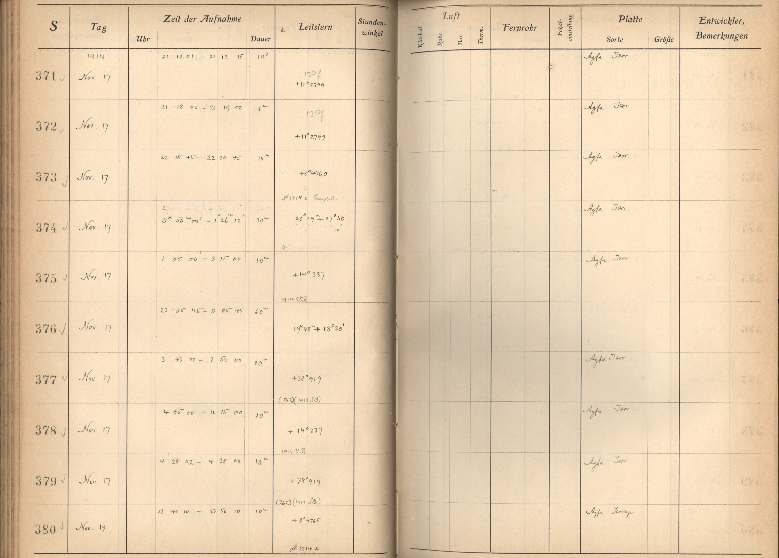 Plattenverzeichnis: ganze Seite00374