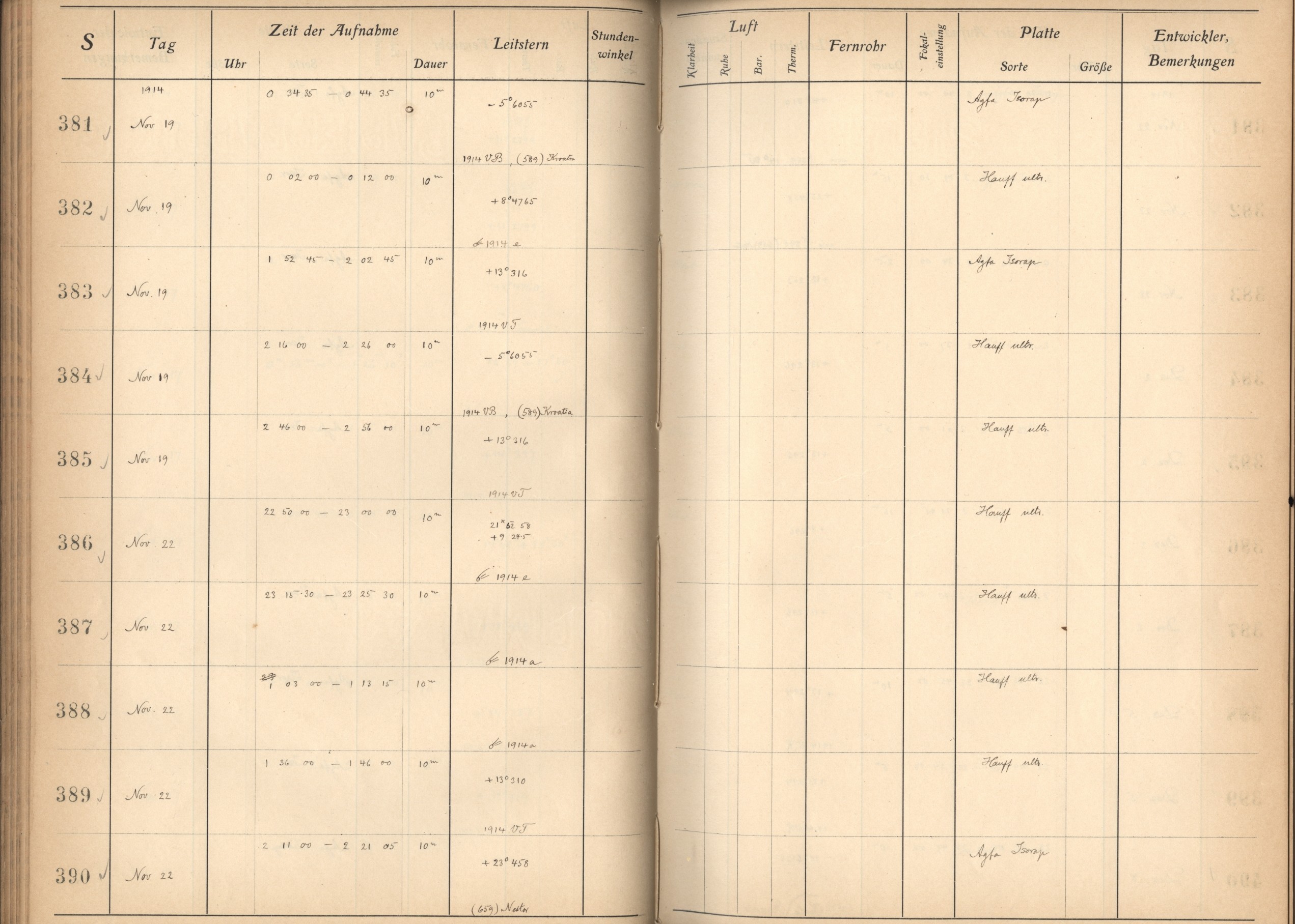 Plattenverzeichnis: ganze Seite00389