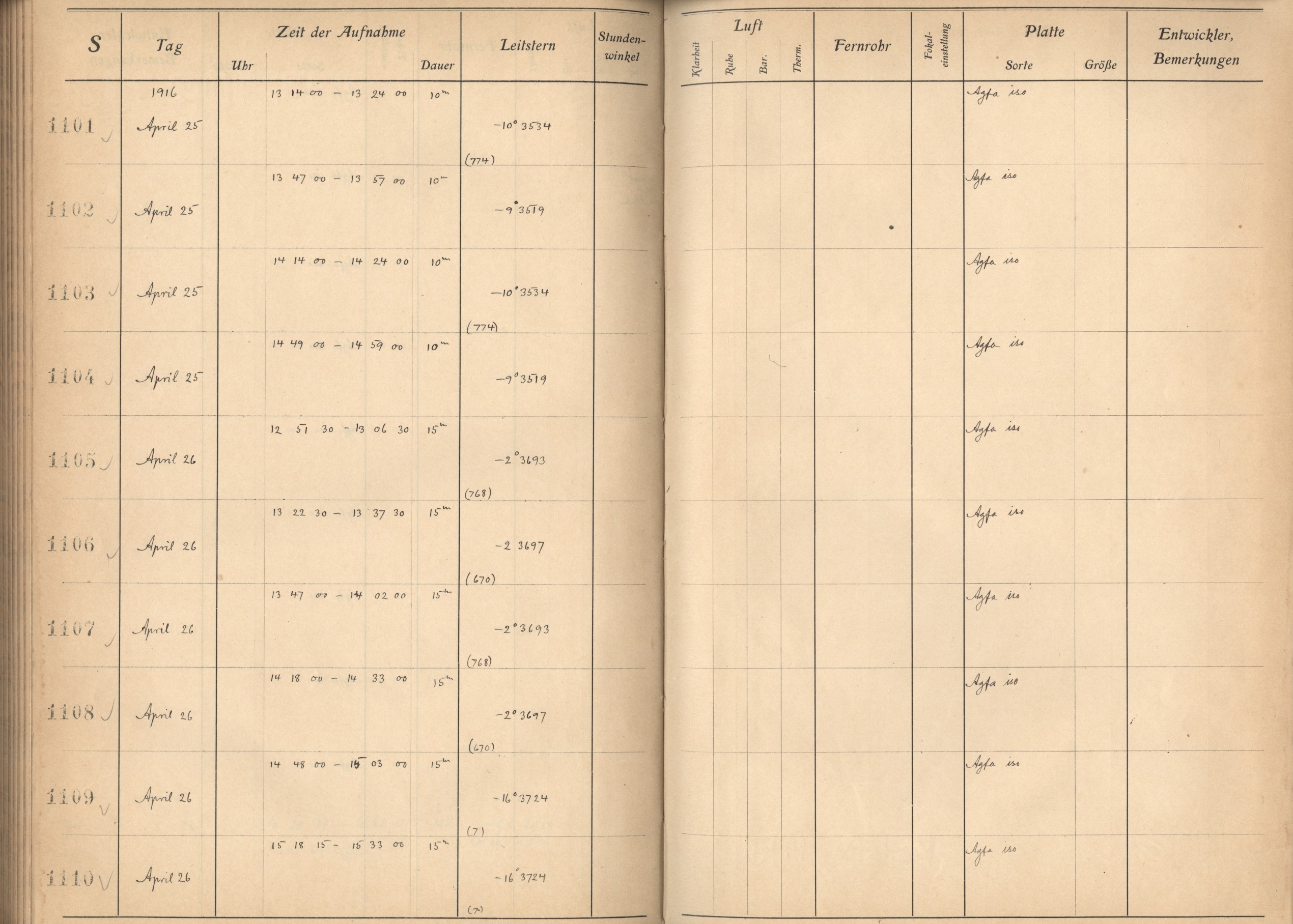 Plattenverzeichnis: ganze Seite01101