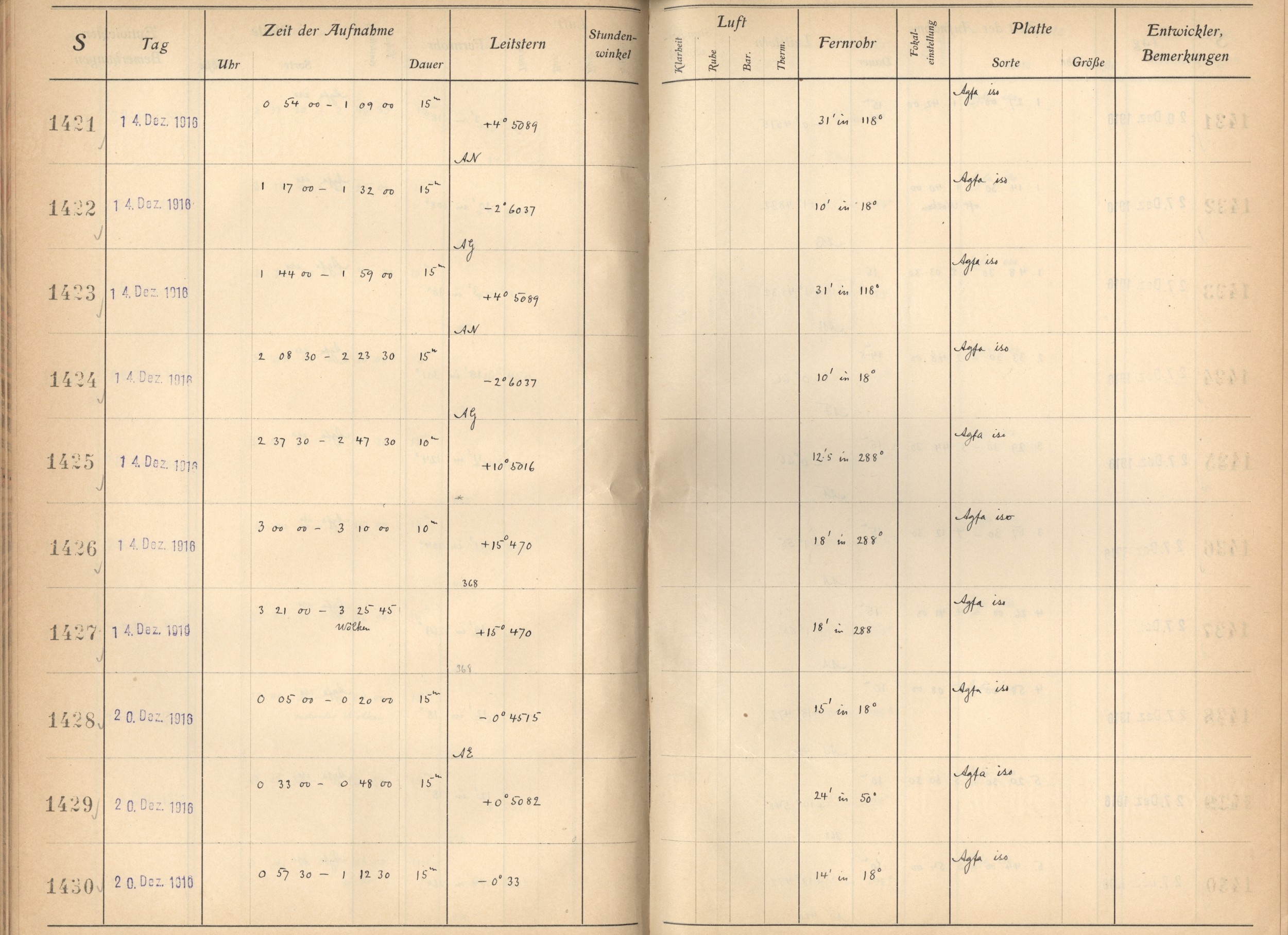 Plattenverzeichnis: ganze Seite01426