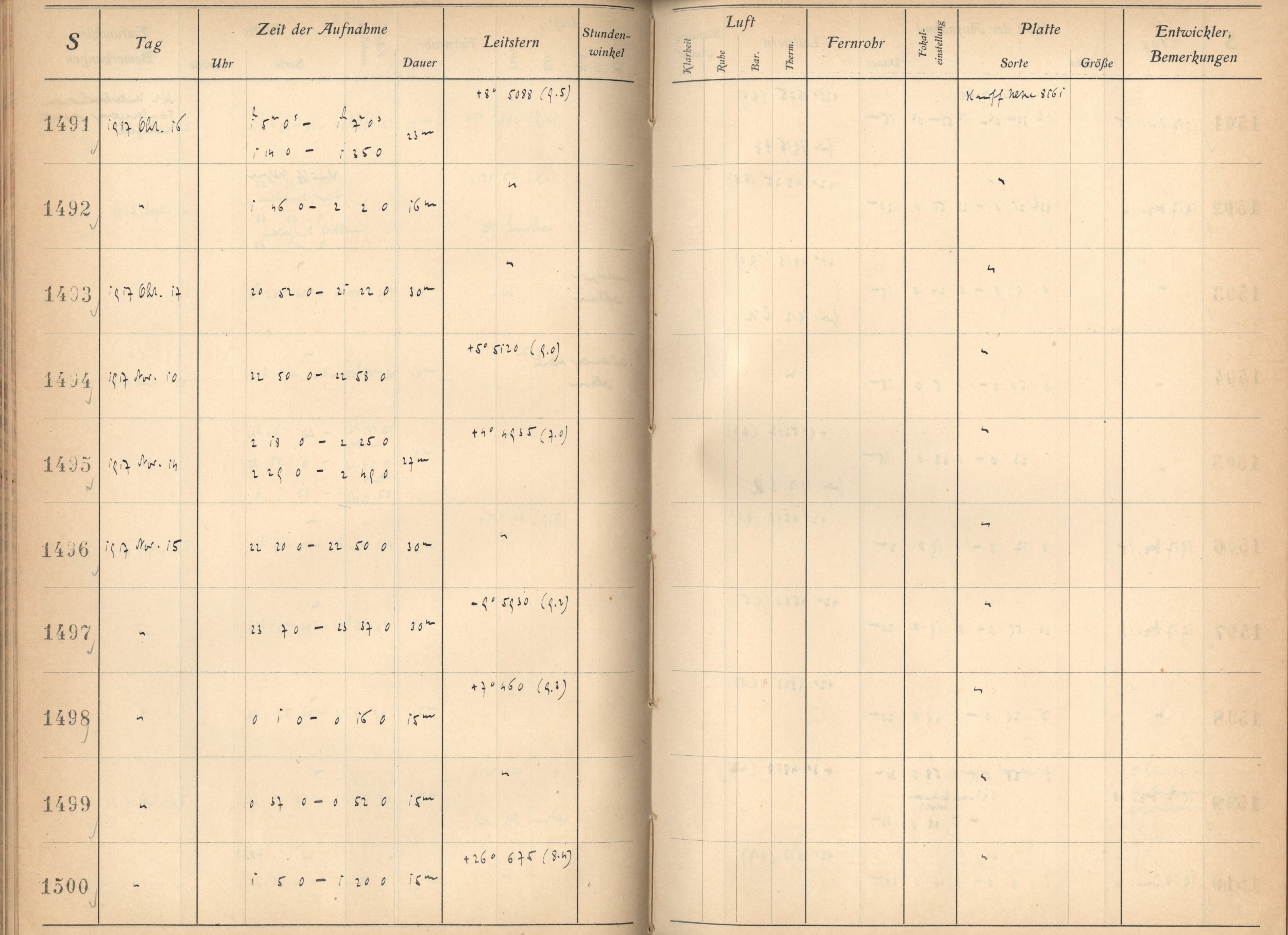 Plattenverzeichnis: ganze Seite01496