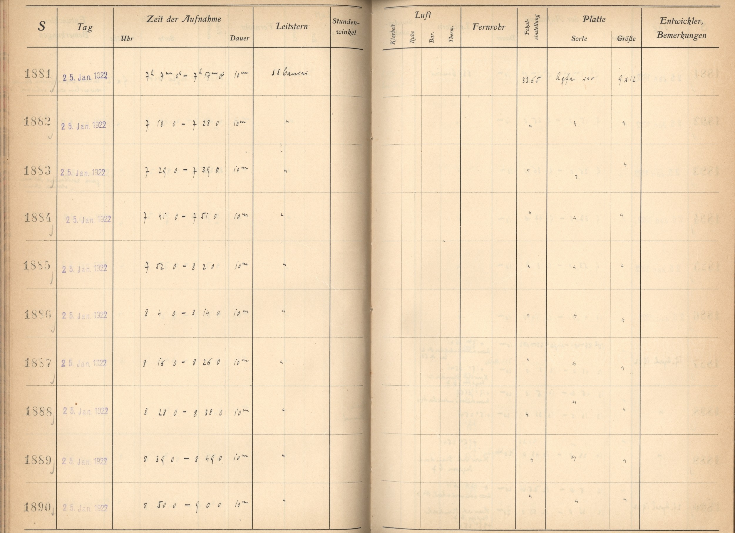 Plattenverzeichnis: ganze Seite01885