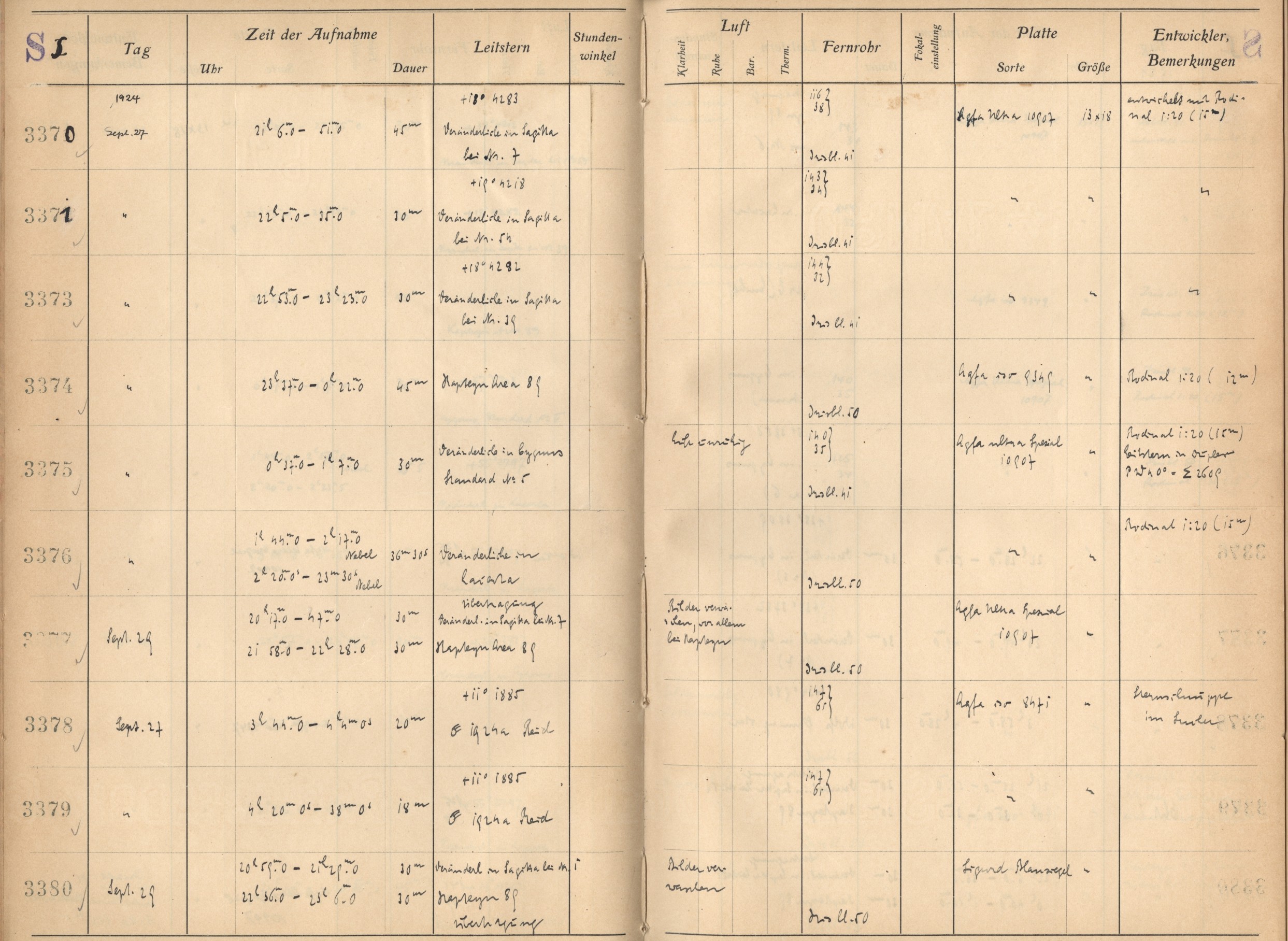 Plattenverzeichnis: ganze Seite03376