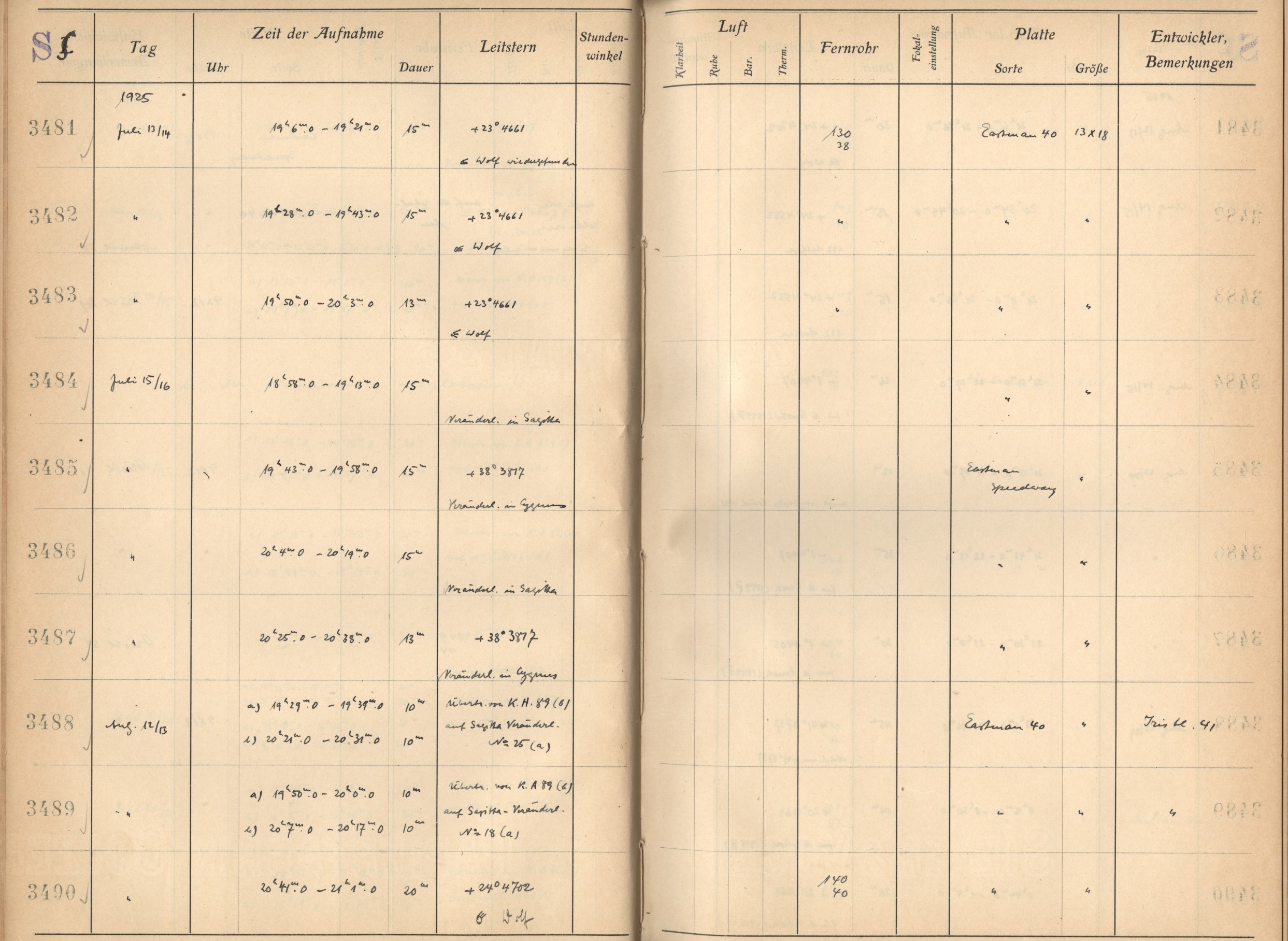 Plattenverzeichnis: ganze Seite03481