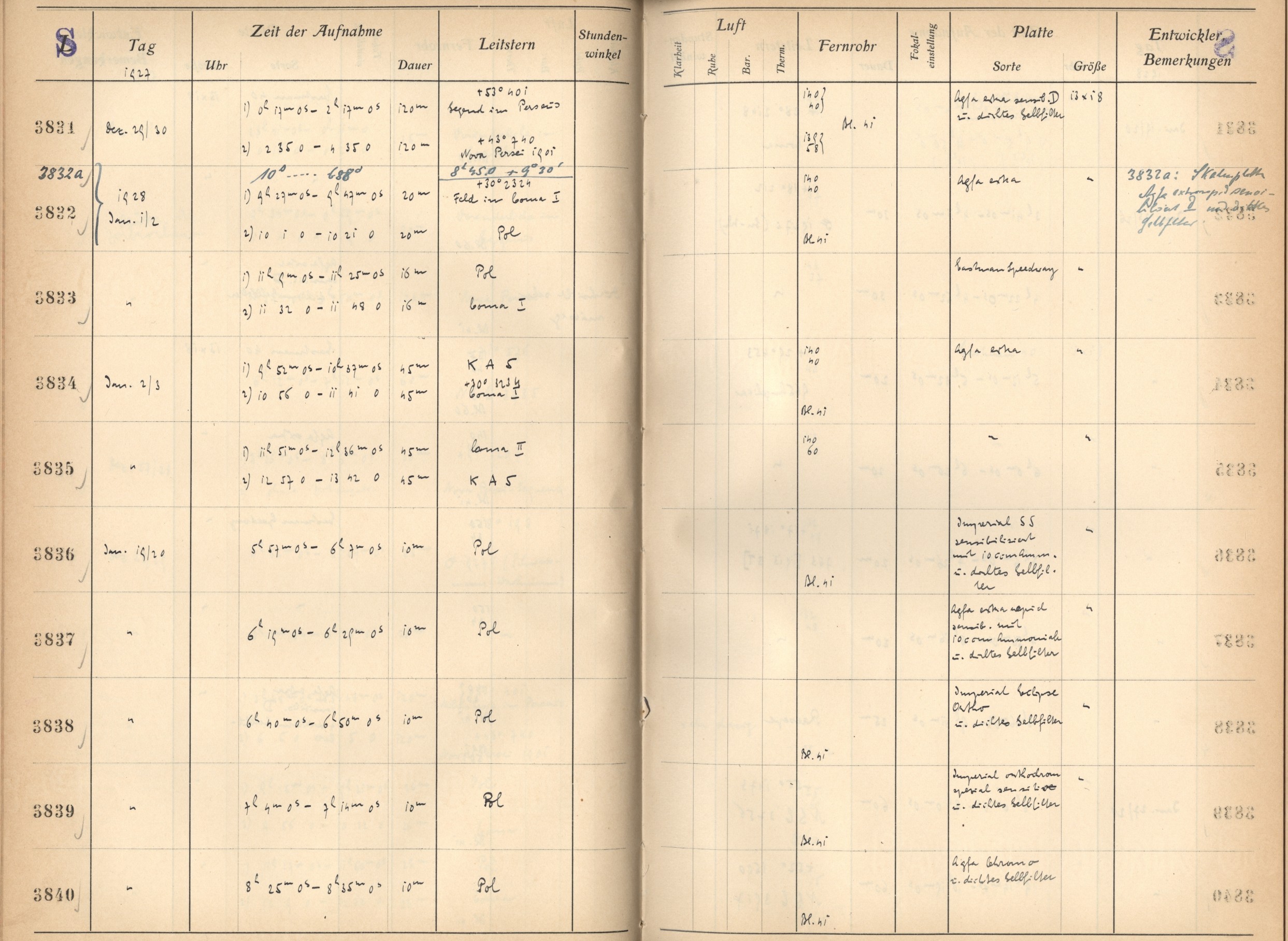 Plattenverzeichnis: ganze Seite03832a