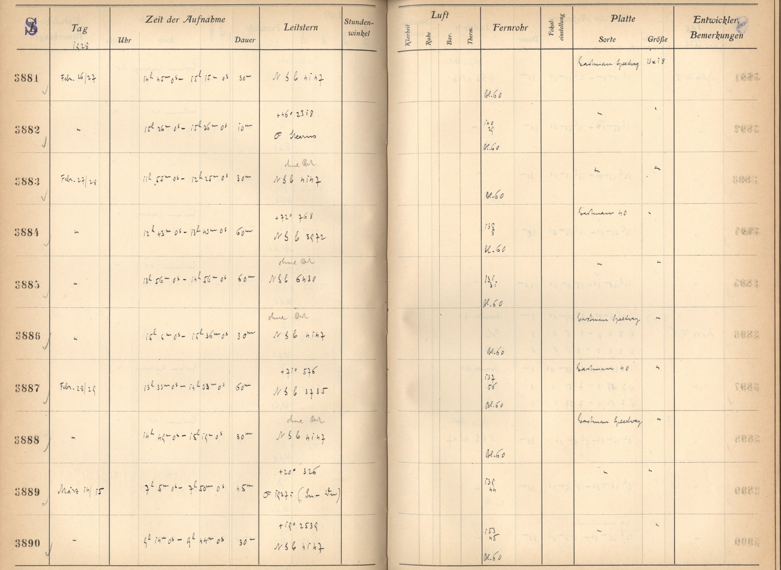 Plattenverzeichnis: ganze Seite03881
