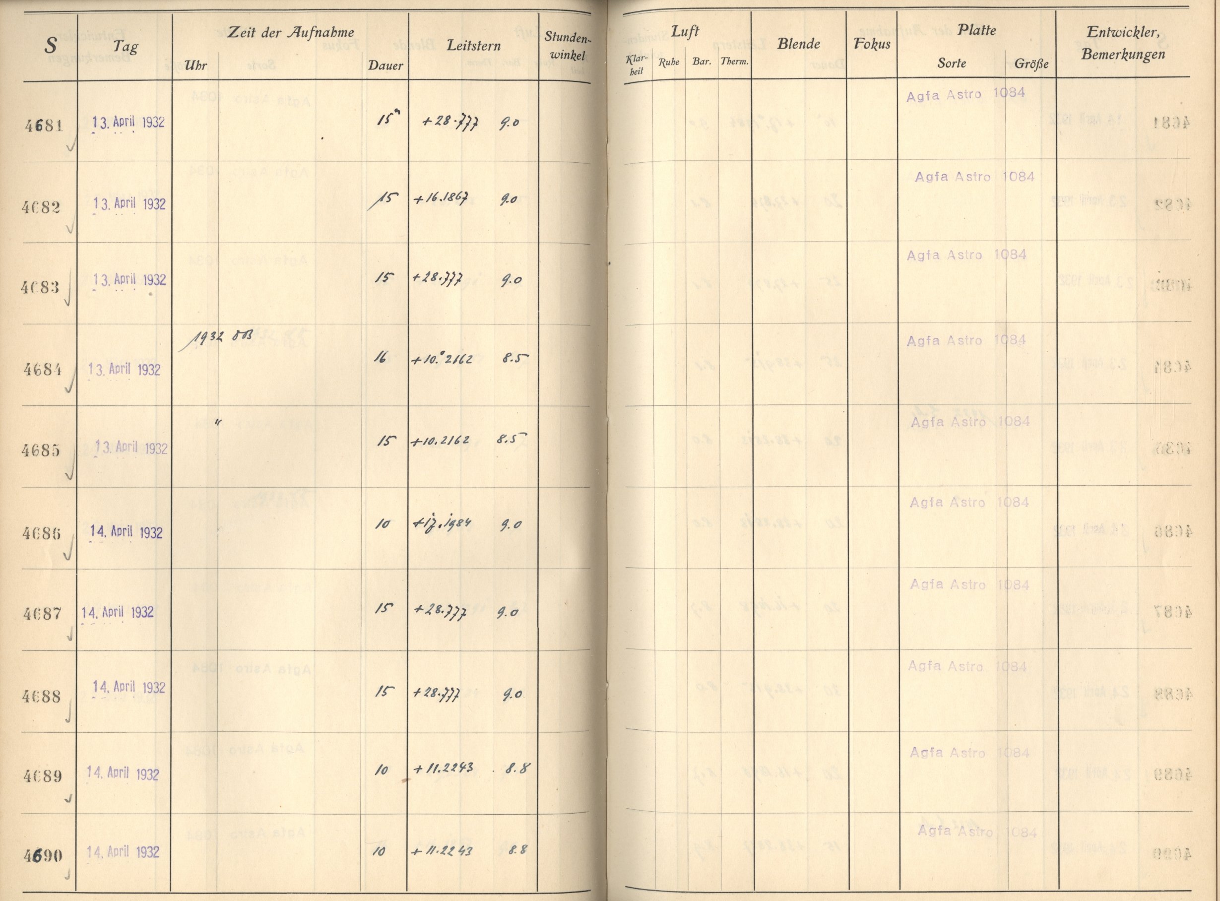 Plattenverzeichnis: ganze Seite04689