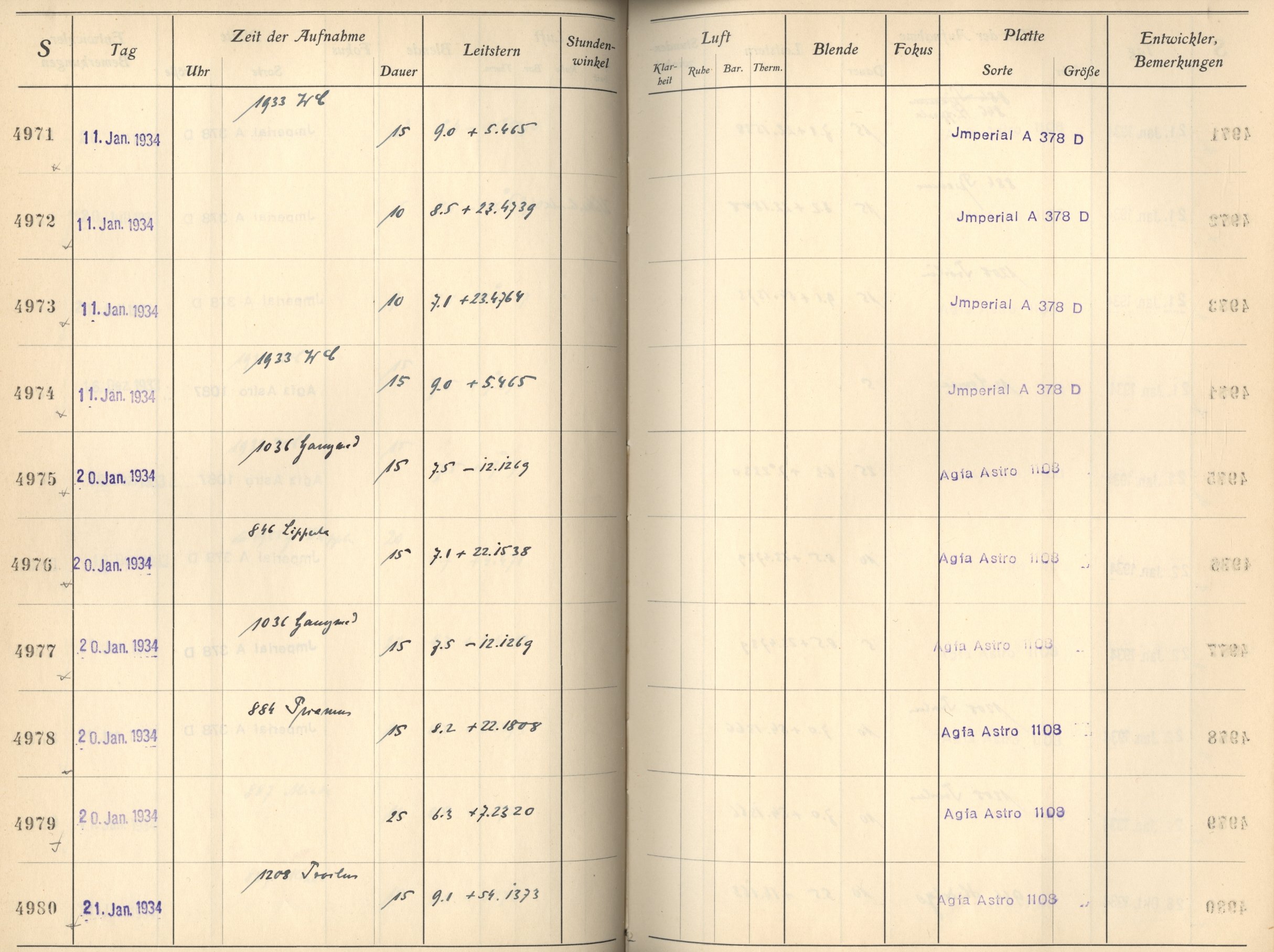 Plattenverzeichnis: ganze Seite04971