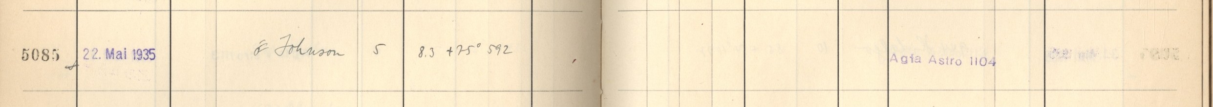 Plattenverzeichnis Eintrag05085