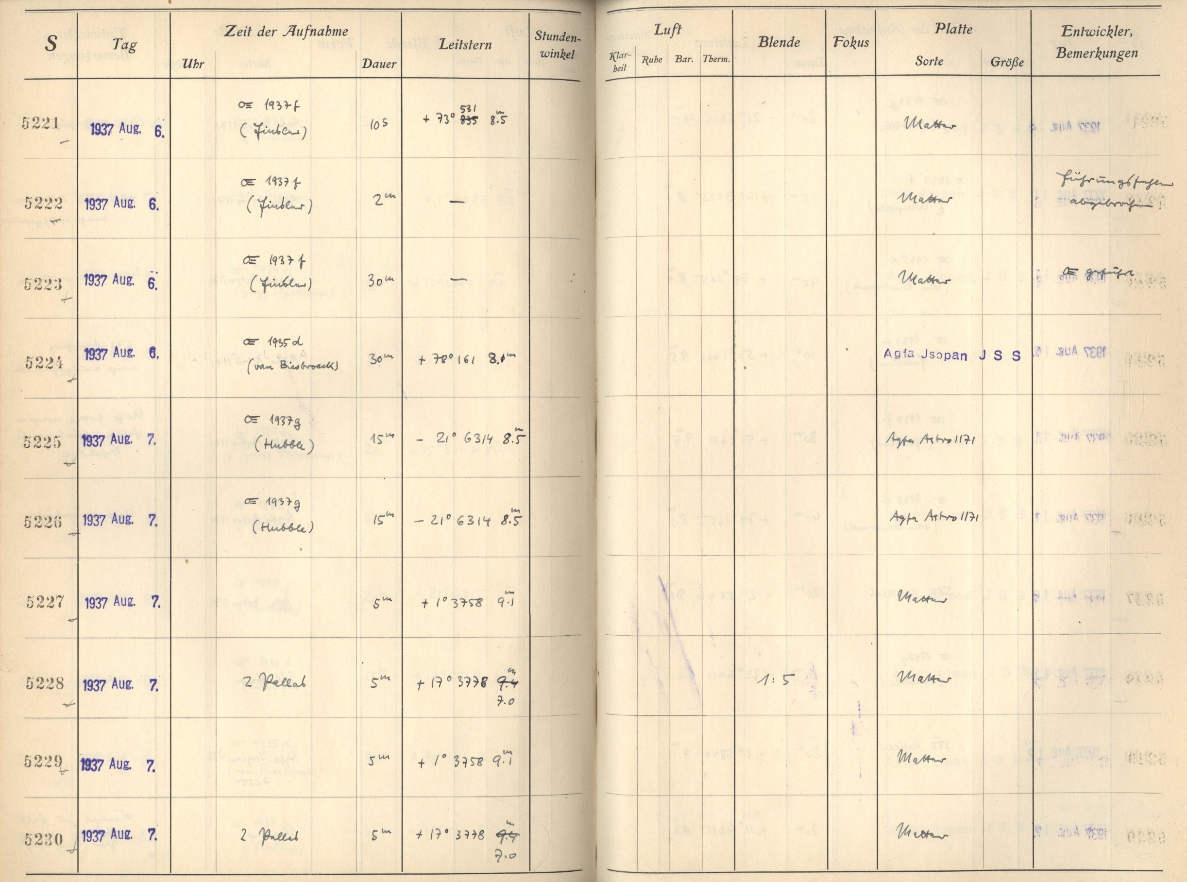 Plattenverzeichnis: ganze Seite05228