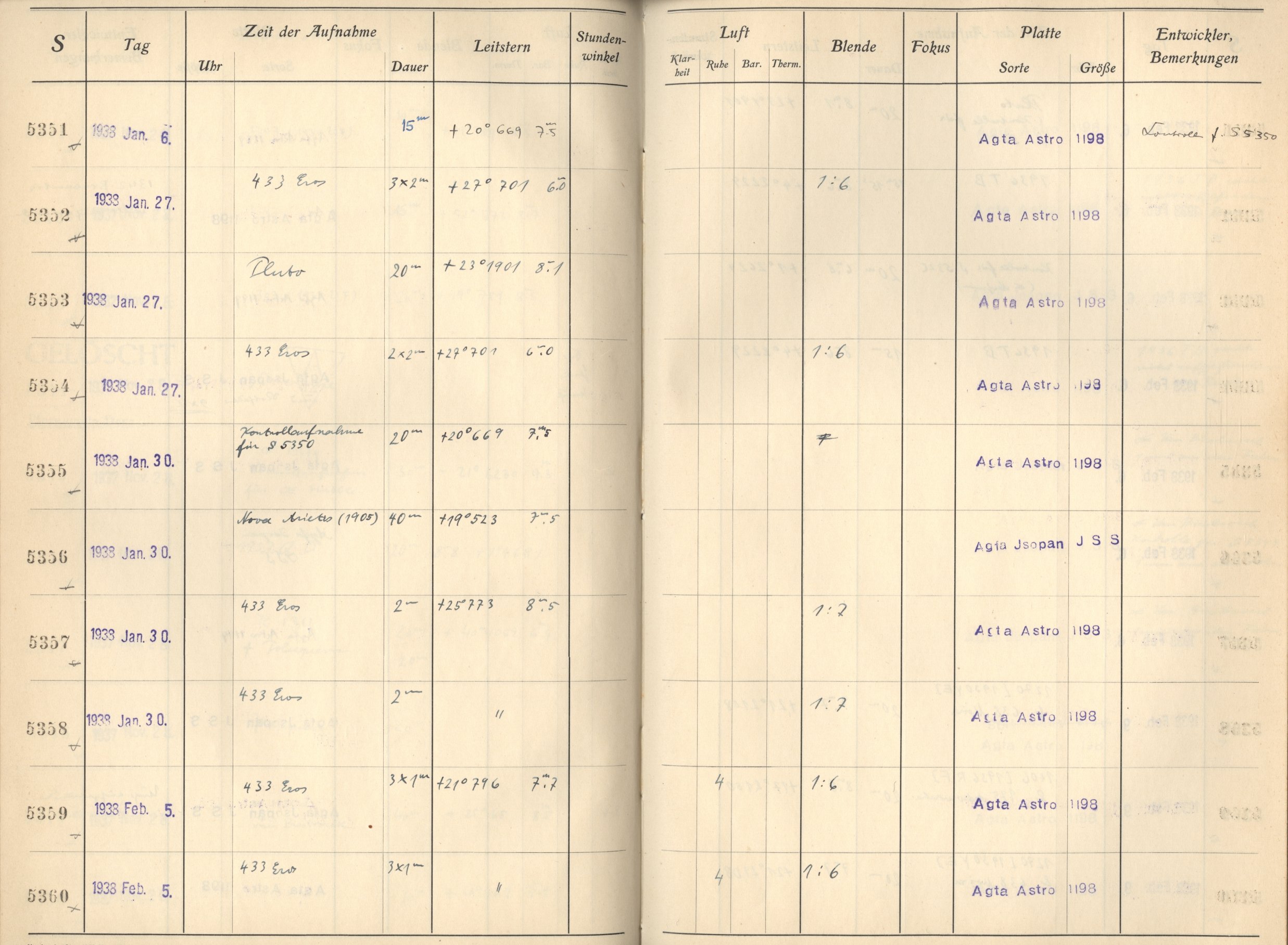 Plattenverzeichnis: ganze Seite05357