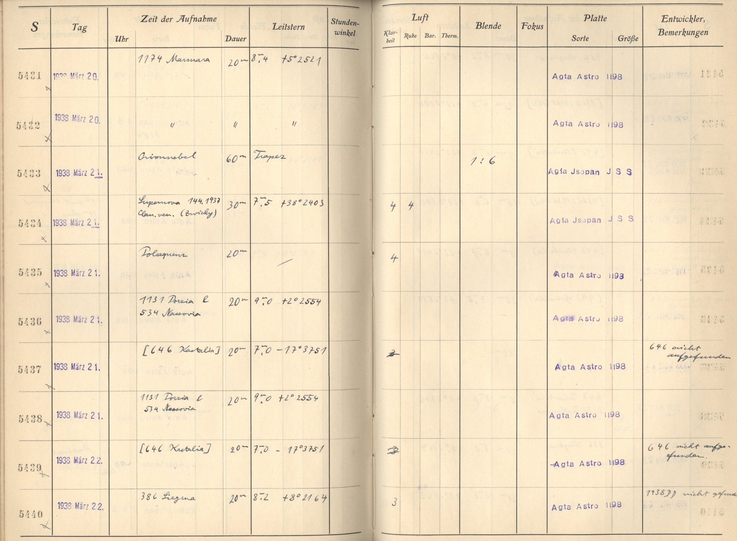 Plattenverzeichnis: ganze Seite05437