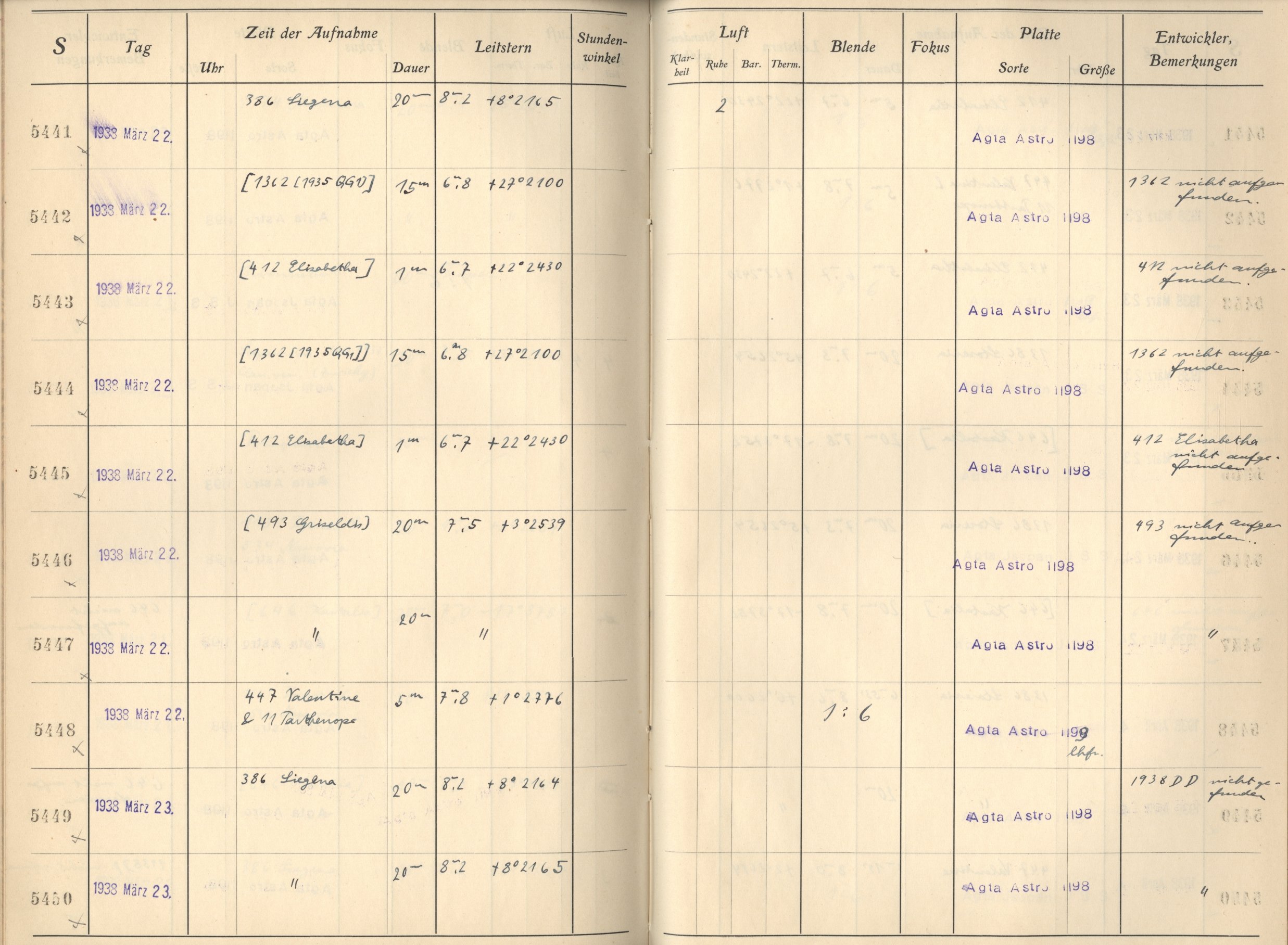 Plattenverzeichnis: ganze Seite05445