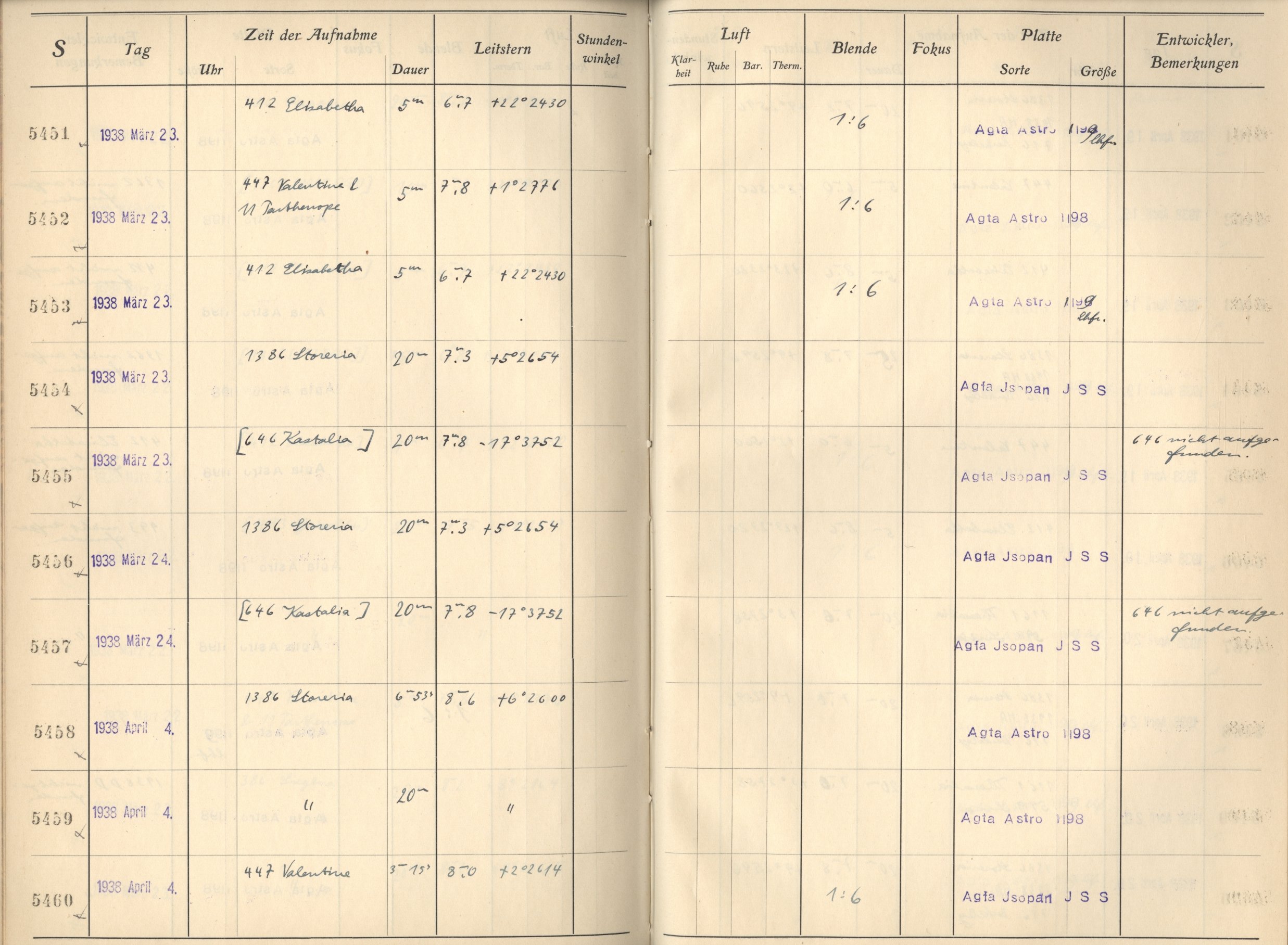 Plattenverzeichnis: ganze Seite05458