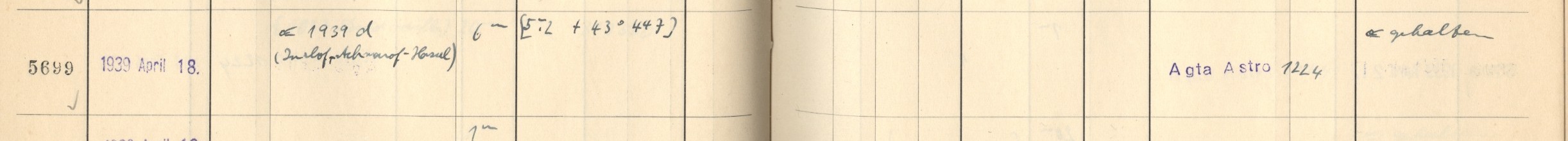 Plattenverzeichnis Eintrag05699