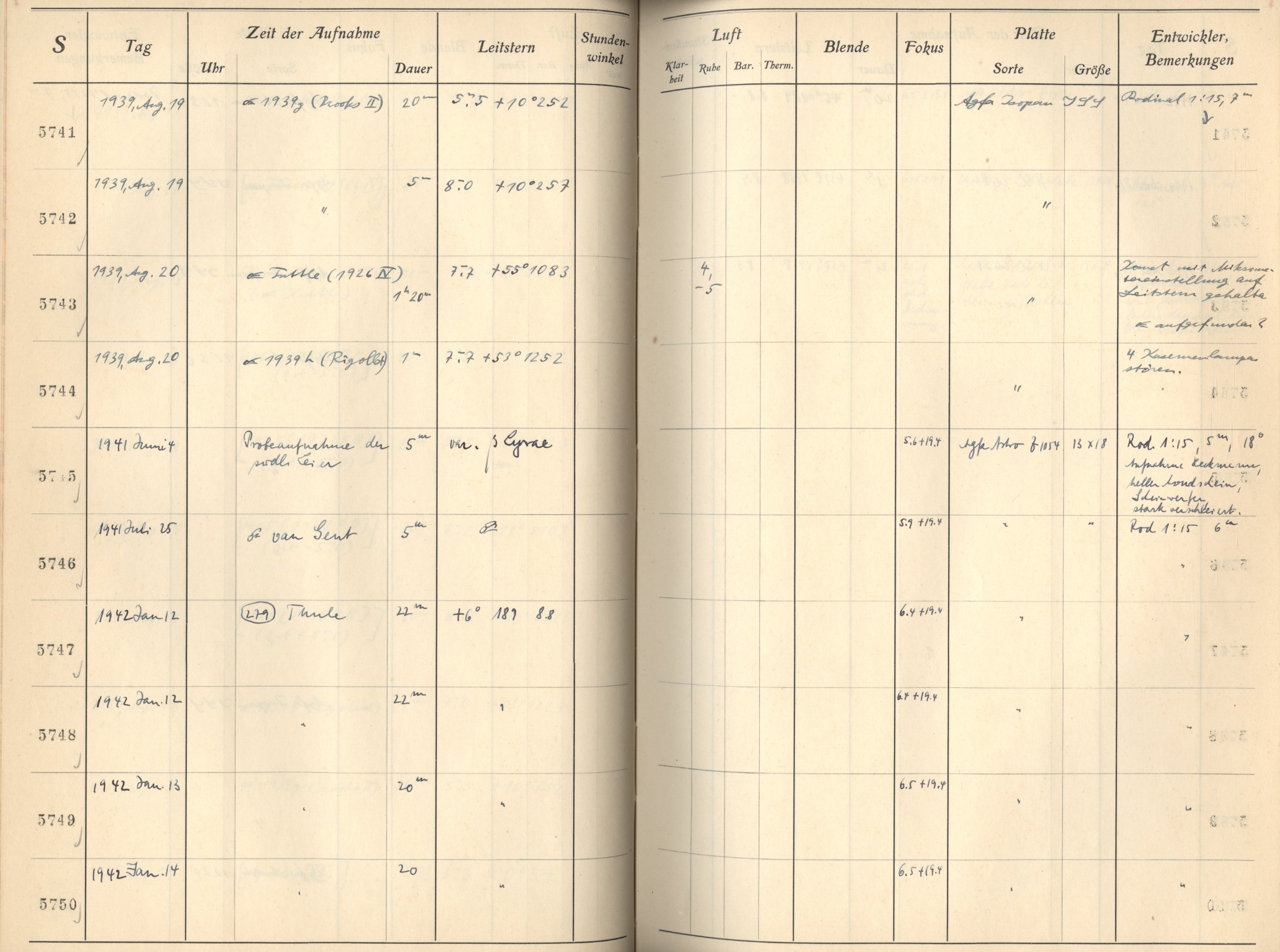 Plattenverzeichnis: ganze Seite05748
